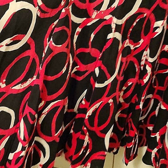 Vintage Vesti Red,Black and White Flared Skirt Size 6 - Picture 2 of 3
